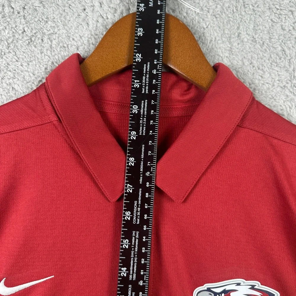 Nike Dri-FIT‎ Eagle Mascot Polo Shirt Mens Large Red Short Sleeve NEW